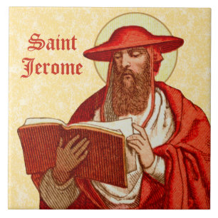St. Jerome as Cardinal with Book (P 004) Tile