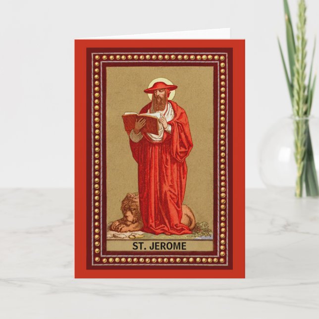 St. Jerome as Cardinal with Lion (P 004) Card (Front)