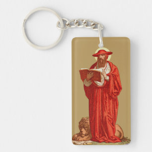 St. Jerome as Cardinal with Lion (P 004) Key Ring