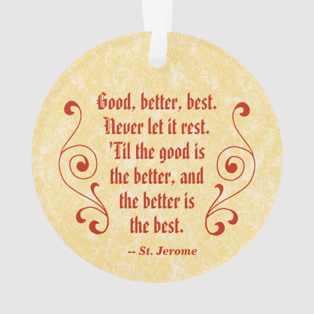St. Jerome as Cardinal with Motivational Quote Ornament (Back)
