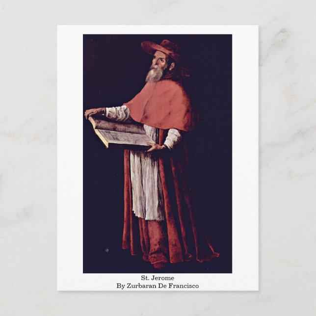 St. Jerome By Zurbaran De Francisco Postcard (Front)