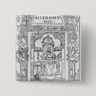 St. Jerome in his Study 15 Cm Square Badge