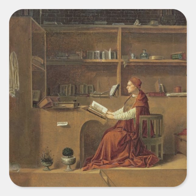 St. Jerome in his study, c.1475 2 Square Sticker (Front)