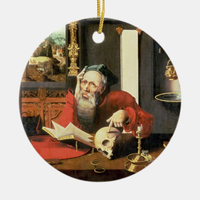 St. Jerome in his Study Ceramic Tree Decoration (Front)