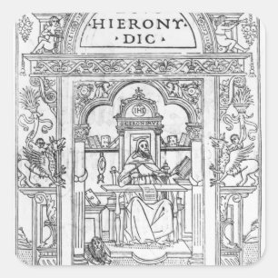 St. Jerome in his Study Square Sticker