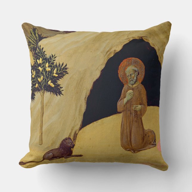 St. Jerome with the lion, 1436 (tempera on panel) Cushion (Front)