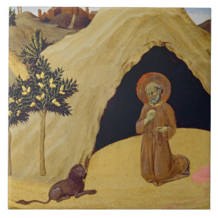 St. Jerome with the lion, 1436 (tempera on panel) Tile