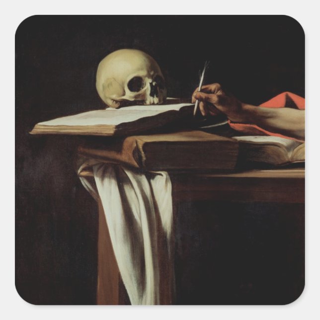 St. Jerome Writing, c.1604 (detail of 64911) Square Sticker (Front)