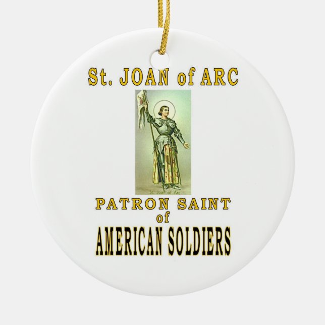 ST JOAN of ARC Ceramic Tree Decoration (Front)