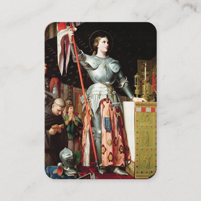 St. Joan of Arc Flag Soldier Catholic Holy Card (Front)