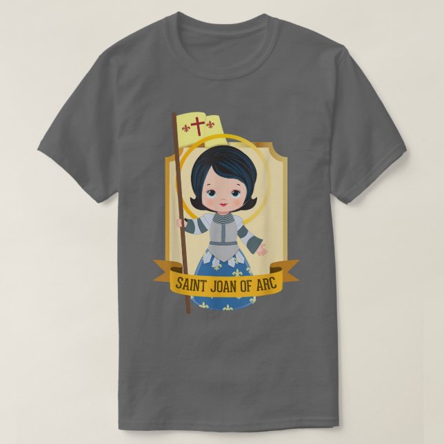 St Joan of Arc for Kids Cute Catholic Girl Saints  T-Shirt (Design Front)