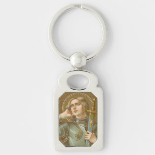 St. Joan of Arc (JM 28) Rectangular Metal Key Ring