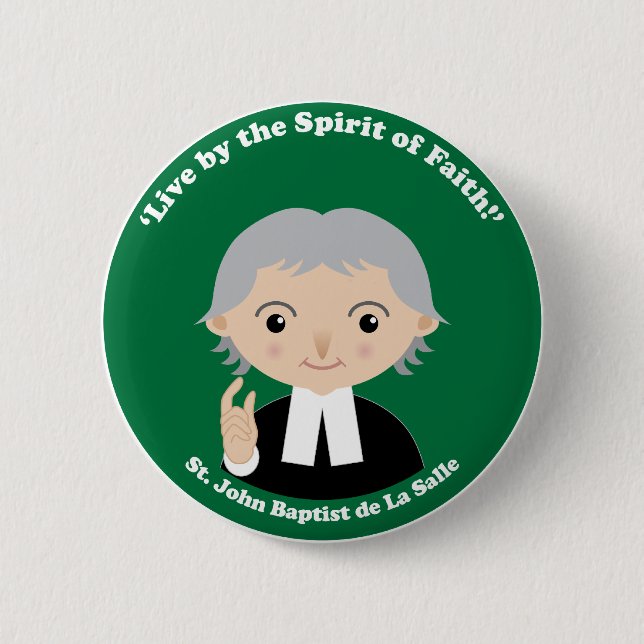 St. John Baptist de La Salle 6 Cm Round Badge (Front)