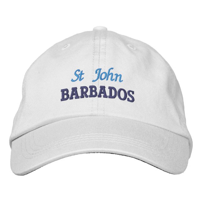 St John, Barbados Embroidered Baseball Cap (Front)