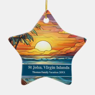St John Beach Vacation Ceramic Tree Decoration