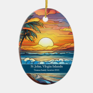 St John Beach Vacation Ceramic Tree Decoration