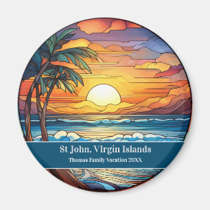 St John Beach Vacation Magnet