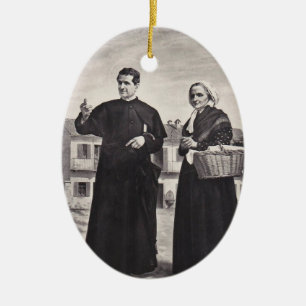 St. John Bosco with Mother Ceramic Tree Decoration