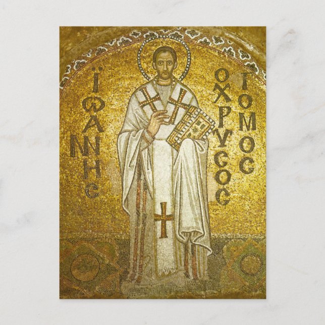 St. John Chrysostom Orthodox Christian Icon Postcard (Front)