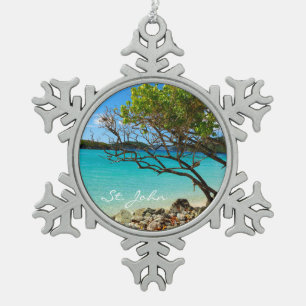 St. John Cinnamon Bay Pewter Snowflake Ornament