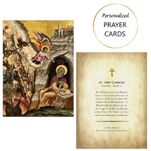 St. John Climacus Orthodox Christian Prayer Card  