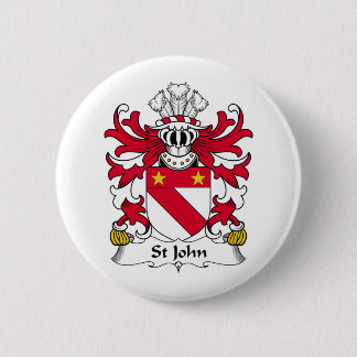 St John Family Crest 6 Cm Round Badge
