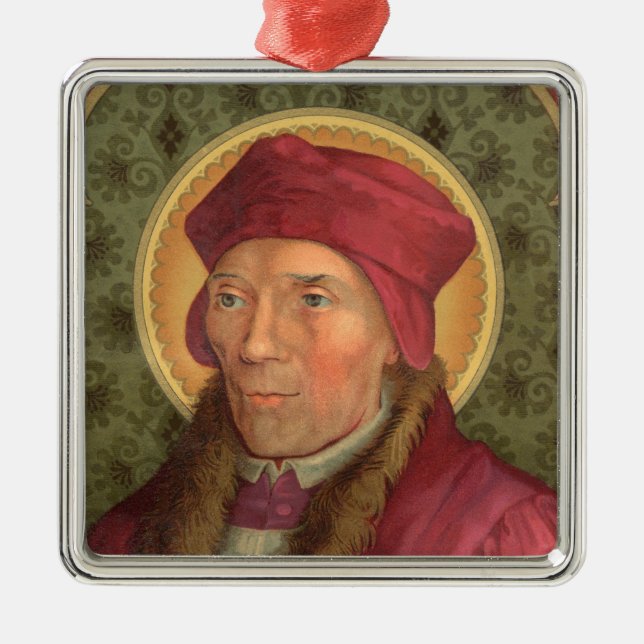 St. John Fisher (SAU 025) Premium Square Metal Tree Decoration (Front)