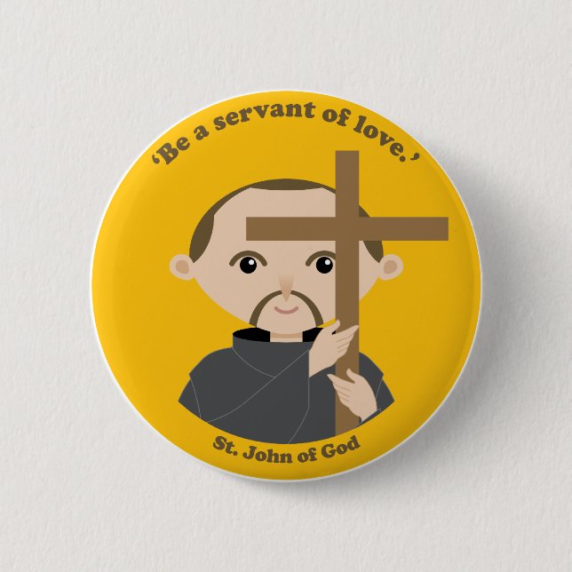 St. John of God 6 Cm Round Badge (Front)