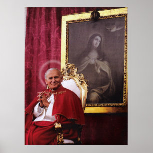 ST JOHN PAUL II AND MADONNA. POSTER