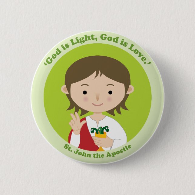 St. John the Apostle 6 Cm Round Badge (Front)