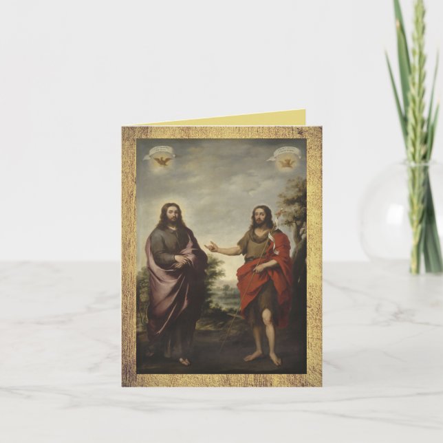 St John the Baptist and Jesus - Murillo Holiday Card (Front)