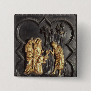 St. John the Baptist baptising in the River 15 Cm Square Badge