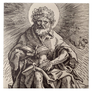 St. John the Baptist Holding the Lamb  Tile
