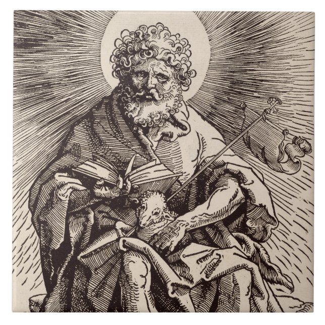 St. John the Baptist Holding the Lamb  Tile (Front)