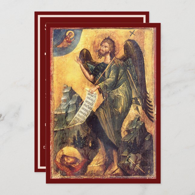St. John the Baptist icon prayer card (Front/Back)