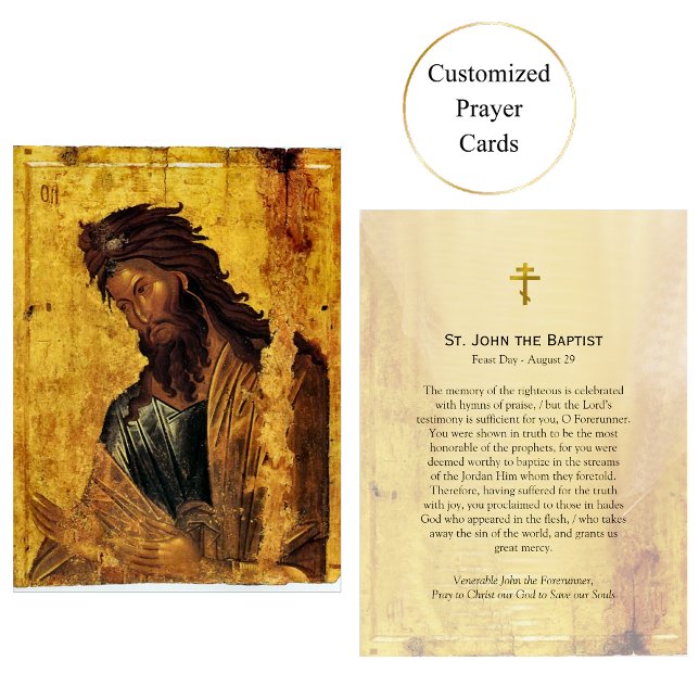 St. John the Baptist Orthodox Prayer Card (Creator Uploaded)