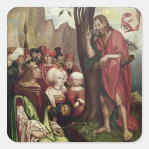 St. John the Baptist Preaching Before Herod Square Sticker