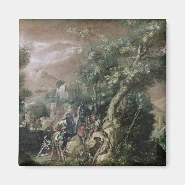 St. John the Baptist Preaching (oil on canvas) Magnet (Front)