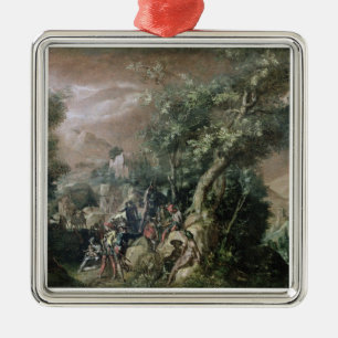 St. John the Baptist Preaching (oil on canvas) Metal Tree Decoration