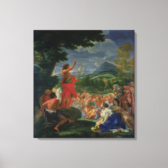 St. John the Baptist Preaching, painted before 169 Canvas Print (Front)