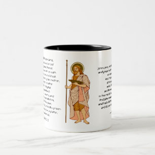 St. John the Baptist (RLS 06) with Texts Two-Tone Coffee Mug