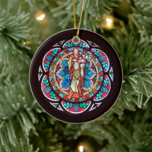 St. John the Baptist with Advent Quote Ceramic Tree Decoration