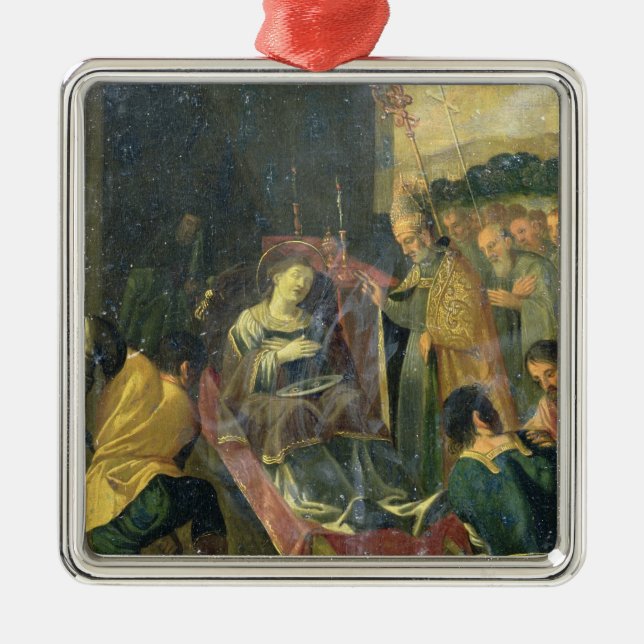 St John the Evangelist Metal Tree Decoration (Front)