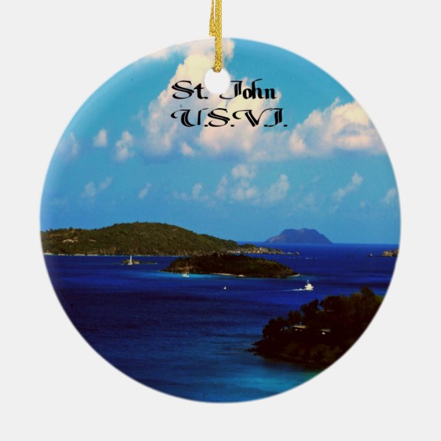St.John U.S.V.I. Ceramic Tree Decoration (Back)