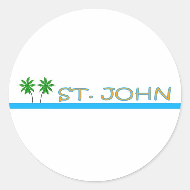 St. John, US Virgin Islands Classic Round Sticker (Front)