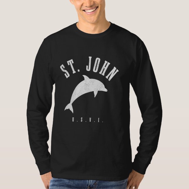 St. John US Virgin Islands Dolphin USVI Pride Souv T-Shirt (Front)