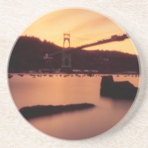 St Johns Bridge Sunset Coaster