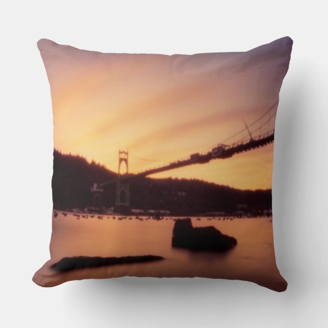 St Johns Bridge Sunset Cushion (Front)