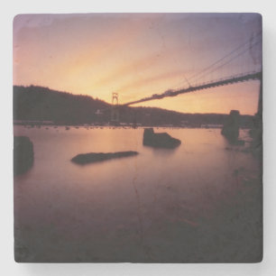 St Johns Bridge Sunset Stone Coaster