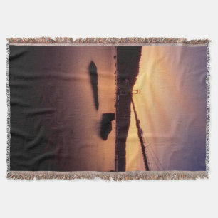 St Johns Bridge Sunset Throw Blanket